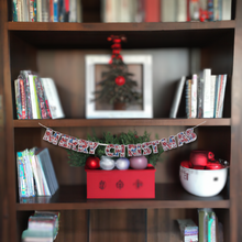 Load image into Gallery viewer, Merry Christmas Gingerbread House Embroidery Flat Style Banner