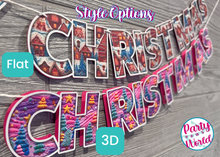 Load image into Gallery viewer, Merry Christmas Gingerbread House Embroidery Flat Style Banner