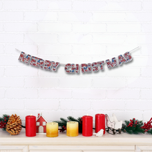 Load image into Gallery viewer, Merry Christmas Gingerbread House Embroidery Flat Style Banner