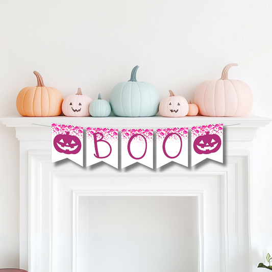 Boo Eek Aah Printable Banner, Halloween Confetti DIY Digital Download Banner - HC24G
