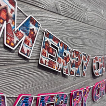 Load image into Gallery viewer, Merry Christmas Gingerbread House Embroidery Flat Style Banner