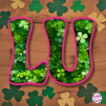 Load image into Gallery viewer, St. Patrick&#39;s Day &quot;IRISH&quot; Large Banner - Shamrocks &amp; Hot Pink