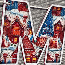 Load image into Gallery viewer, Merry Christmas Gingerbread House Embroidery Flat Style Banner