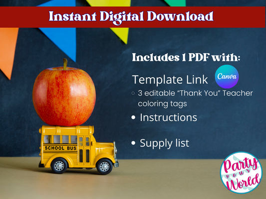 Editable Teacher Gift Tags | Canva Template – Kids Can Color + Customize