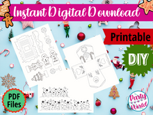 Load image into Gallery viewer, Printable Kids' Christmas Craft, 3D Coloring Page Gingerbread House