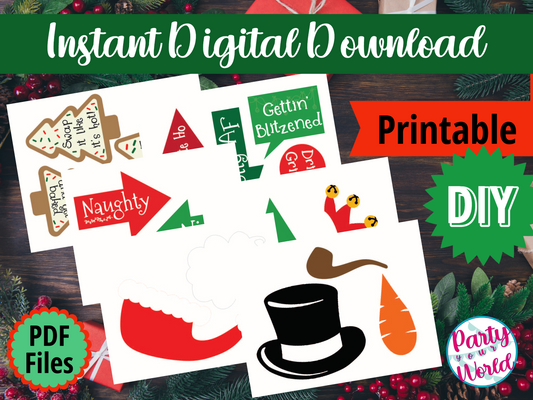 Christmas Cookie Swap Photo Props, Printable Instant Download Christmas Decorations