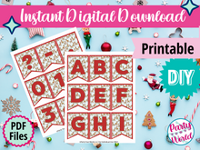 Load image into Gallery viewer, Mini Christmas Digital Alphabet Banner , Printable Instant Download Christmas Decorations