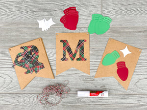 DIY Christmas Banner Kit, Christmas Crafts for Adults, Make Your Own Holiday Decor, Virtual Party Craft Activity, Crafty Christmas Gift