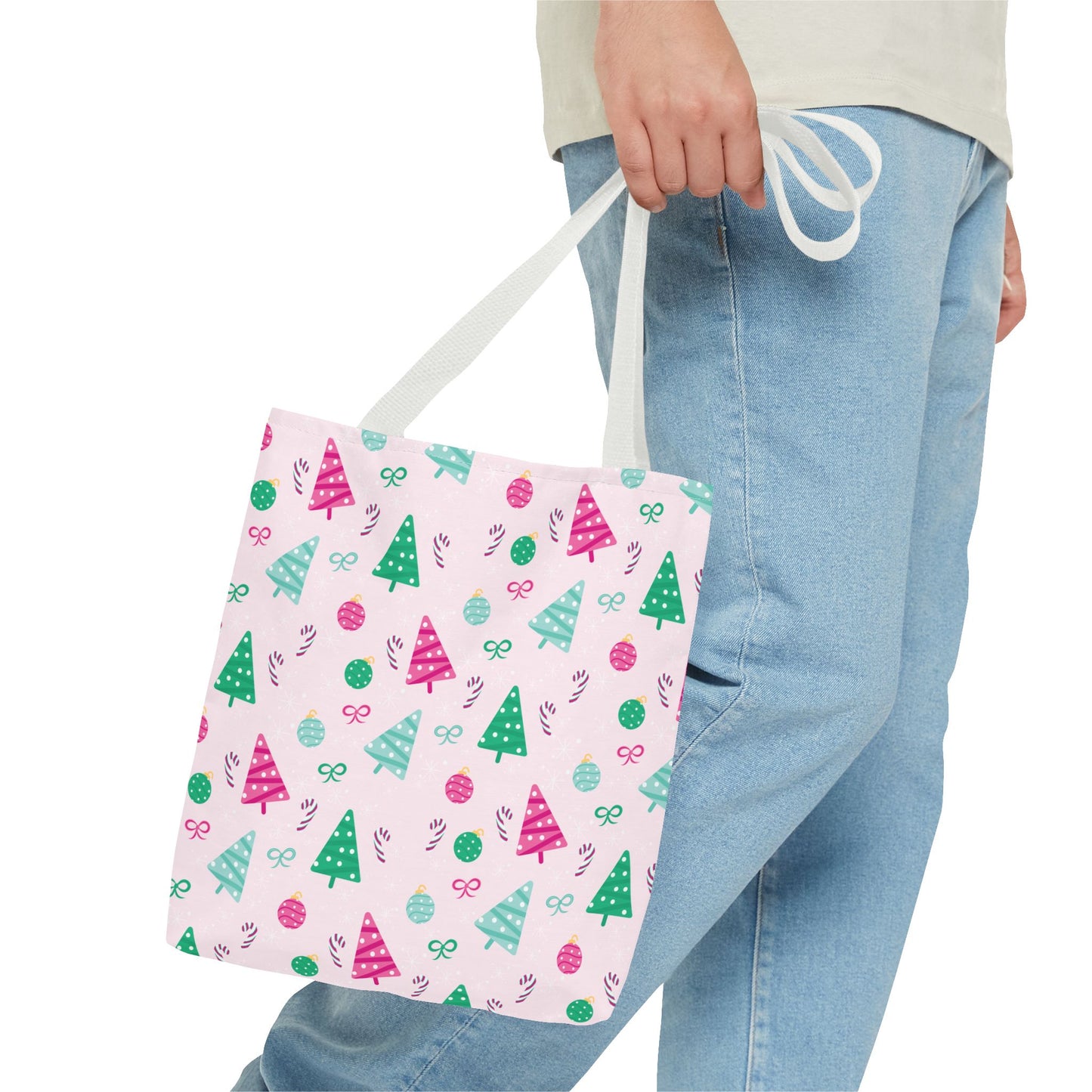 Festive Holiday Tote Bag, Christmas Shopping Bag, Eco-Friendly Gift Bag, Cute Christmas Tree Design, Winter Accessory