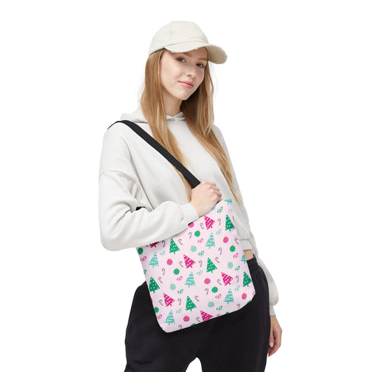 Festive Holiday Tote Bag, Christmas Shopping Bag, Eco-Friendly Gift Bag, Cute Christmas Tree Design, Winter Accessory