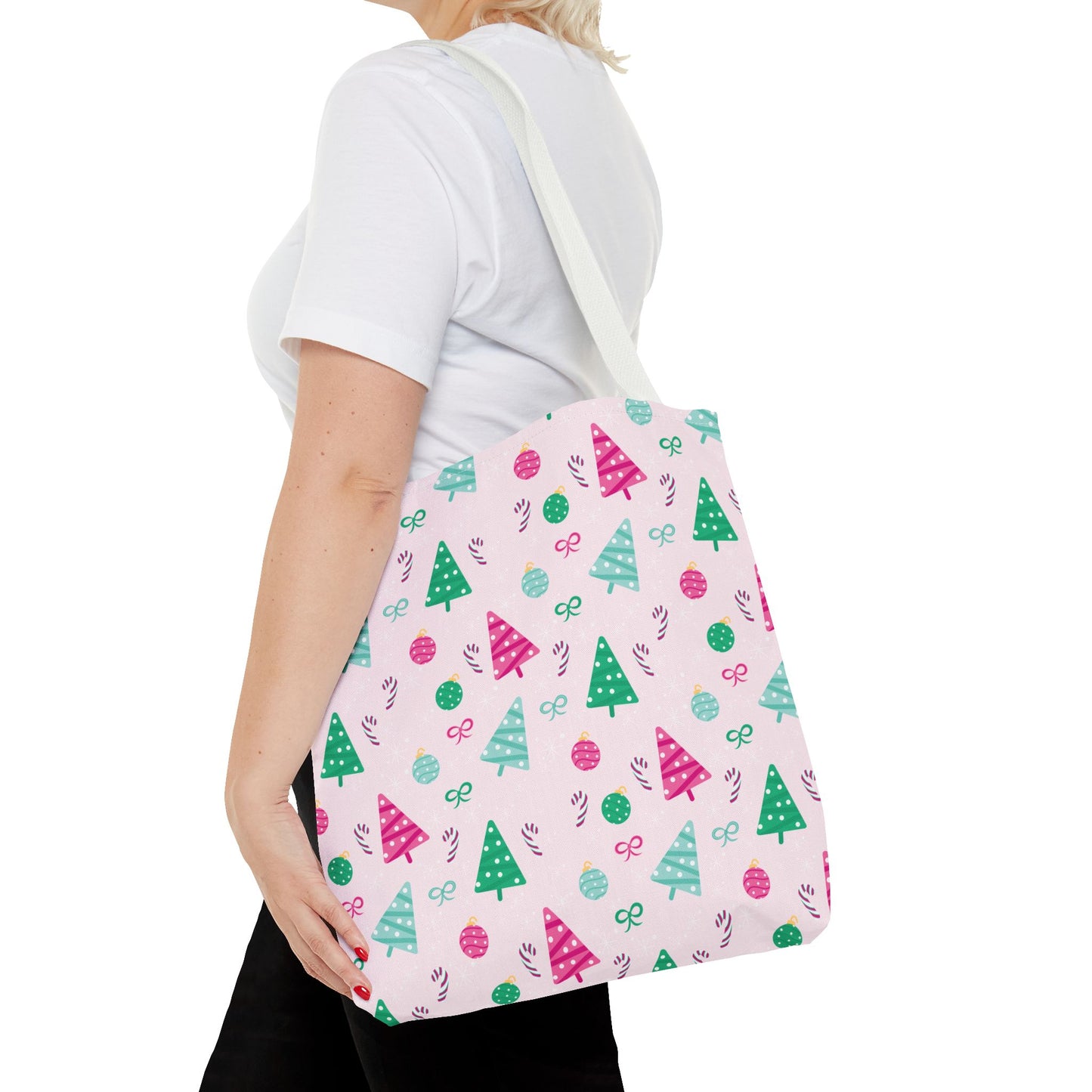 Festive Holiday Tote Bag, Christmas Shopping Bag, Eco-Friendly Gift Bag, Cute Christmas Tree Design, Winter Accessory