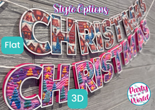 Load image into Gallery viewer, Merry Christmas Bright Embroidery Flat Style Banner