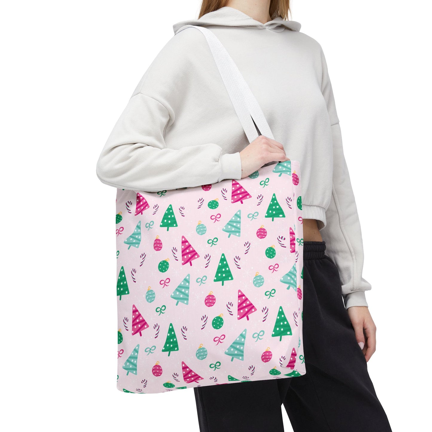 Festive Holiday Tote Bag, Christmas Shopping Bag, Eco-Friendly Gift Bag, Cute Christmas Tree Design, Winter Accessory