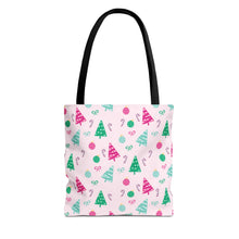 Load image into Gallery viewer, Festive Holiday Tote Bag, Christmas Shopping Bag, Eco-Friendly Gift Bag, Cute Christmas Tree Design, Winter Accessory