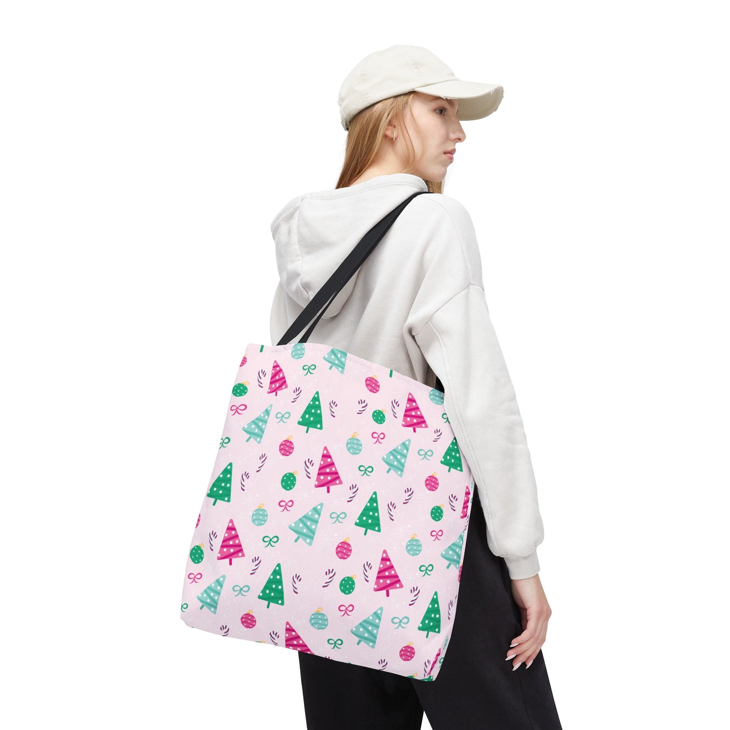 Festive Holiday Tote Bag, Christmas Shopping Bag, Eco-Friendly Gift Bag, Cute Christmas Tree Design, Winter Accessory