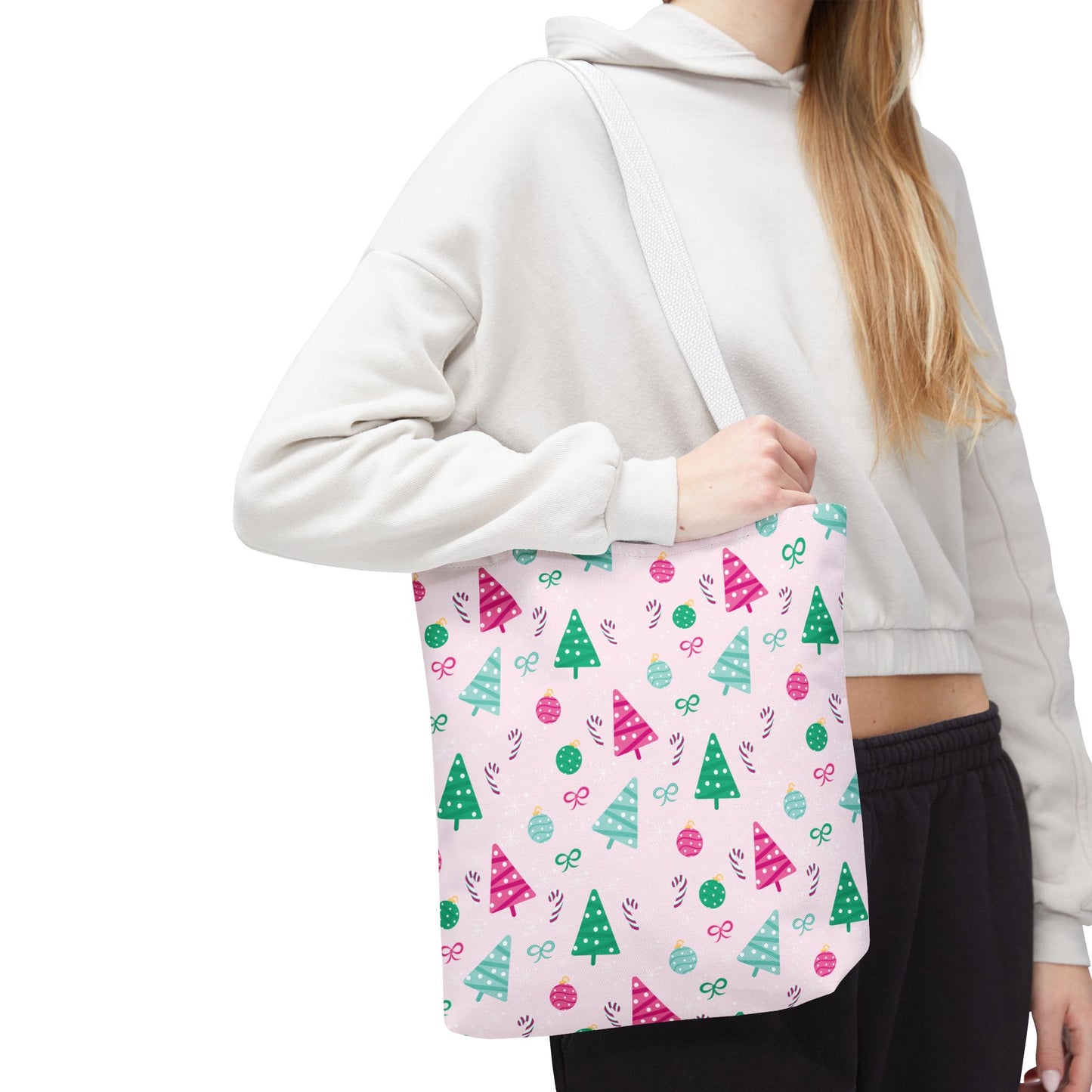 Festive Holiday Tote Bag, Christmas Shopping Bag, Eco-Friendly Gift Bag, Cute Christmas Tree Design, Winter Accessory