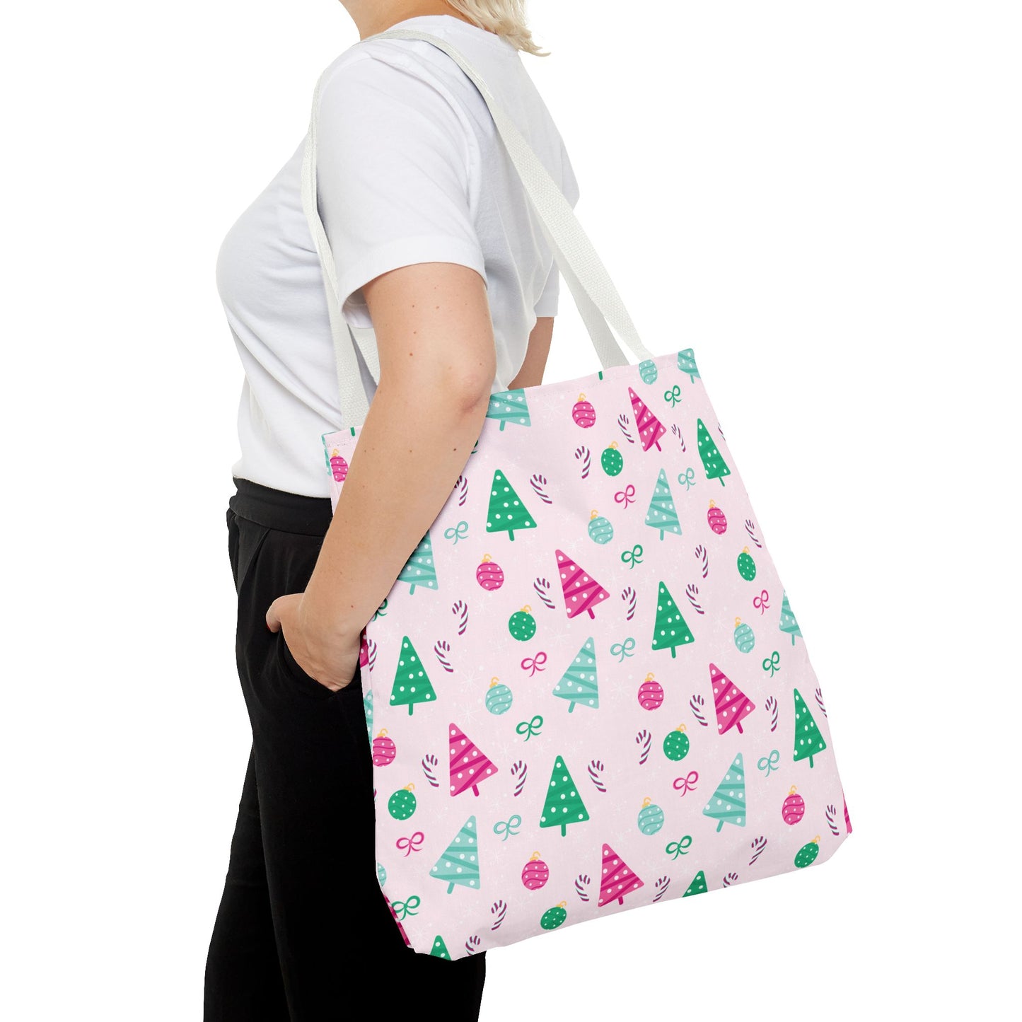 Festive Holiday Tote Bag, Christmas Shopping Bag, Eco-Friendly Gift Bag, Cute Christmas Tree Design, Winter Accessory