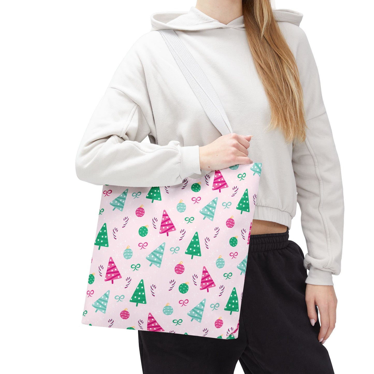 Festive Holiday Tote Bag, Christmas Shopping Bag, Eco-Friendly Gift Bag, Cute Christmas Tree Design, Winter Accessory