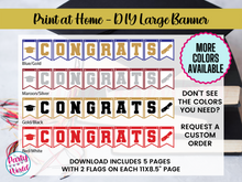 Load image into Gallery viewer, Printable DIY Graduation Banner | Red &amp; White Congrats Banner