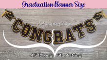 Load image into Gallery viewer, CONGRATS Varsity Graduation Banner - Black &amp; Gold