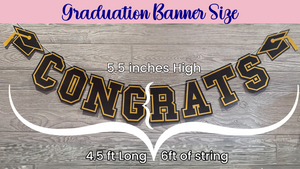 CONGRATS Varsity Graduation Banner -  Blue & Silver