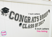 Load image into Gallery viewer, Medium 5&quot; Graduation Banner | Navy &amp; Gold or Any School Varsity Colors