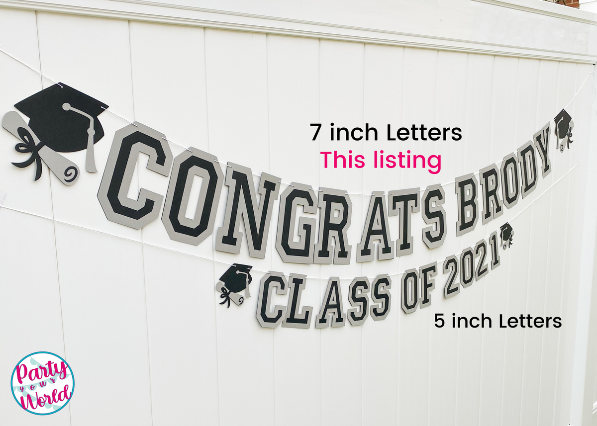 Large Graduation Banner | Maroon & Gold or Any School Varsity Colors ...