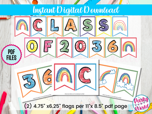 DIY Printable Preschool Graduation Banner, Future class of 2036- DIGITAL DOWNLOAD