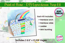 Load image into Gallery viewer, Two Printable Leprechaun Trap Kits, St. Patrick&#39;s Day Kids&#39; Craft, DIY Leprechaun Trap Decor
