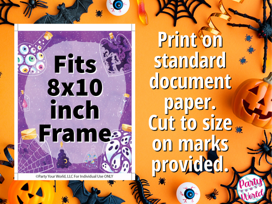 Spooky Potions Halloween Sign, DIY "Happy Halloween" Printable Table Top Sign