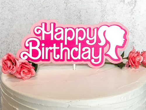 Classic Two Layer Happy Birthday Cake Topper