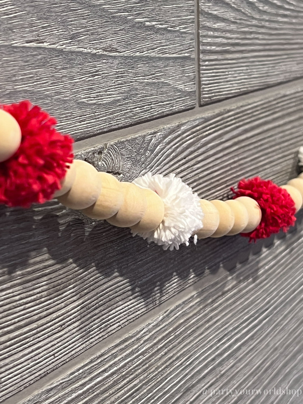 Bead and Pom-pom Christmas Garlands