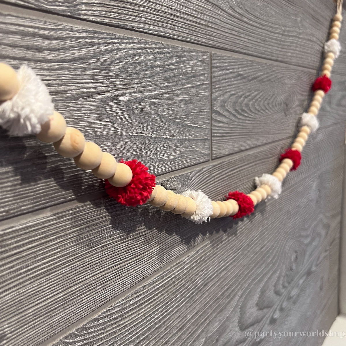 Bead and Pom-pom Christmas Garlands