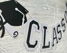 Load image into Gallery viewer, Medium 5&quot; Graduation Banner | Black &amp; Silver or Any School Varsity Colors