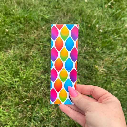 Color Pop Bookmark – Bright Geometric Pattern, Illustrated Bookmark for Readers, Journals & Creative Types