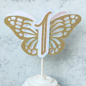 Butterfly 1st Birthday Party Pack, High Chair Banner, First Birthday Photo Banner, Cake Topper & Confetti