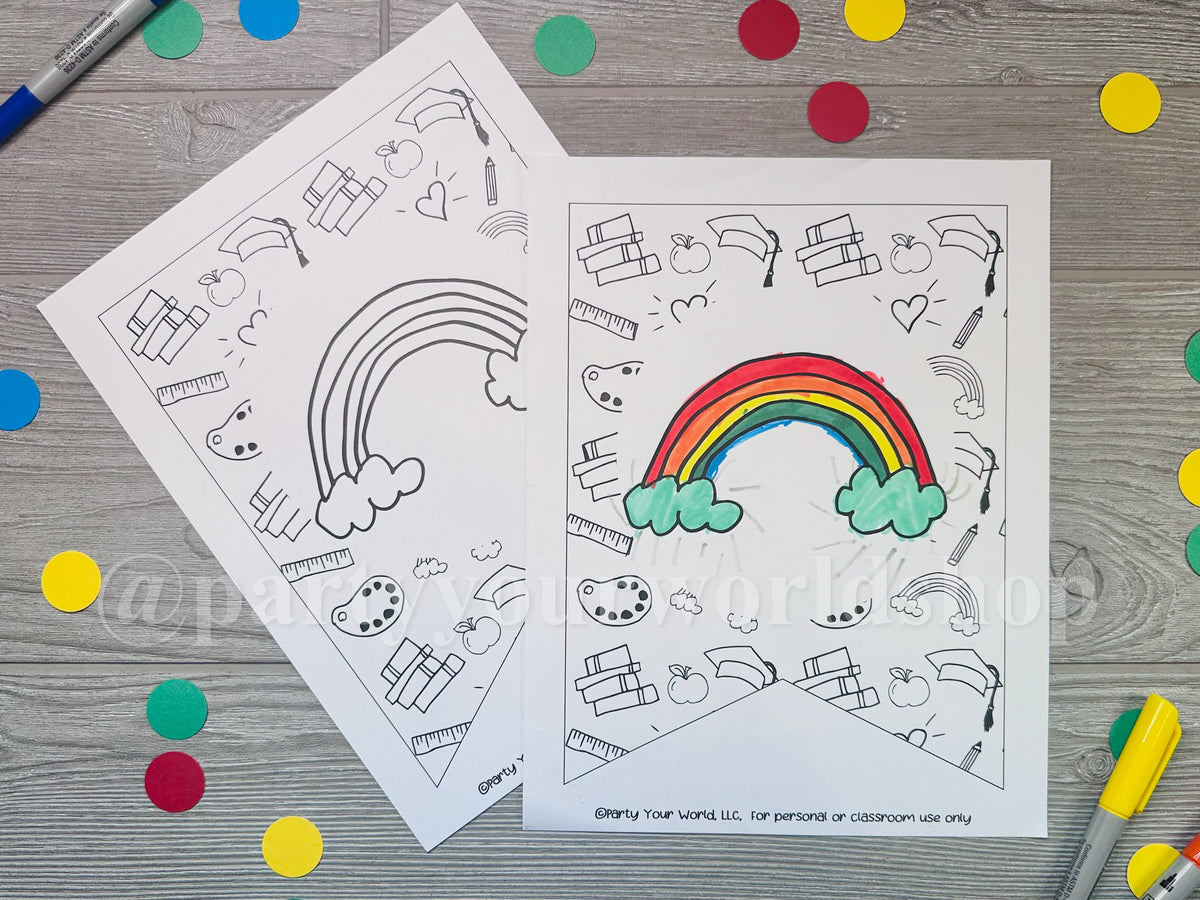 DIY Printable Kindergarten Coloring Page Graduation Banner, Future cla ...