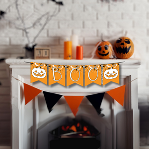 Boo Eek Aah Printable Banner, Halloween Confetti DIY Digital Download Banner - HC24E