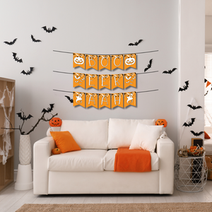 Boo Eek Aah Printable Banner, Halloween Confetti DIY Digital Download Banner - HC24E