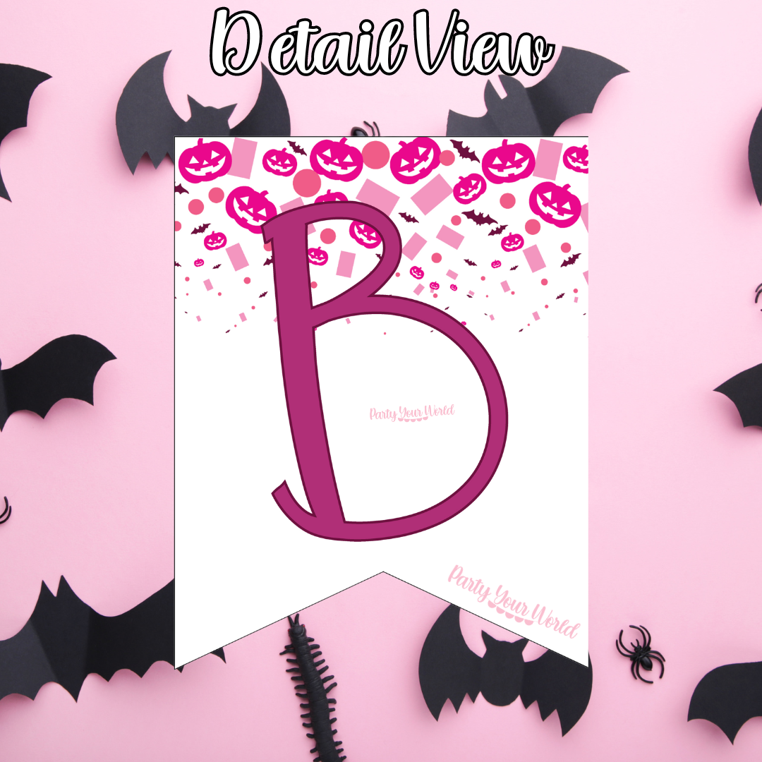Boo Eek Aah Printable Banner, Halloween Confetti DIY Digital Download Banner - HC24G