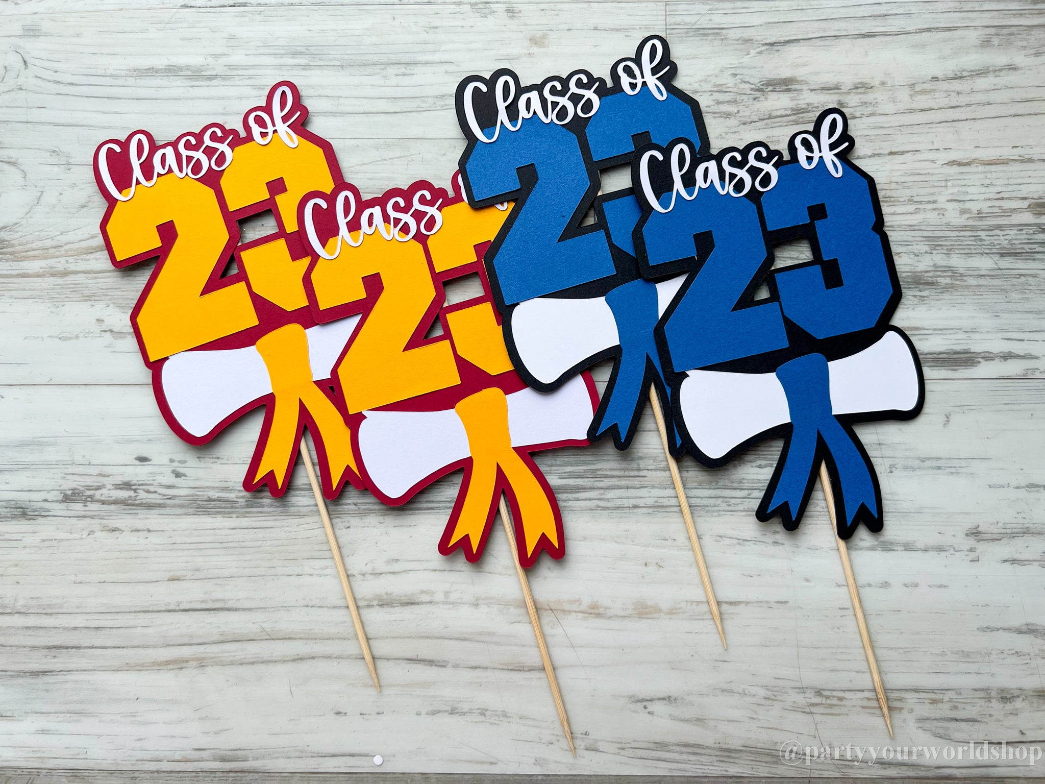 Graduation Procession Stick Graduation Centerpiece Sticks | Class of 23 Picks Any School Varsity C ...
