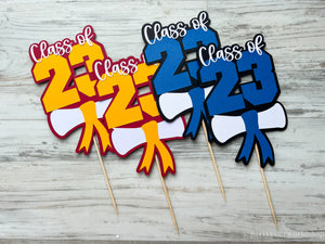 Graduation Centerpiece Sticks | Class of 23 Picks Any School Varsity Colors