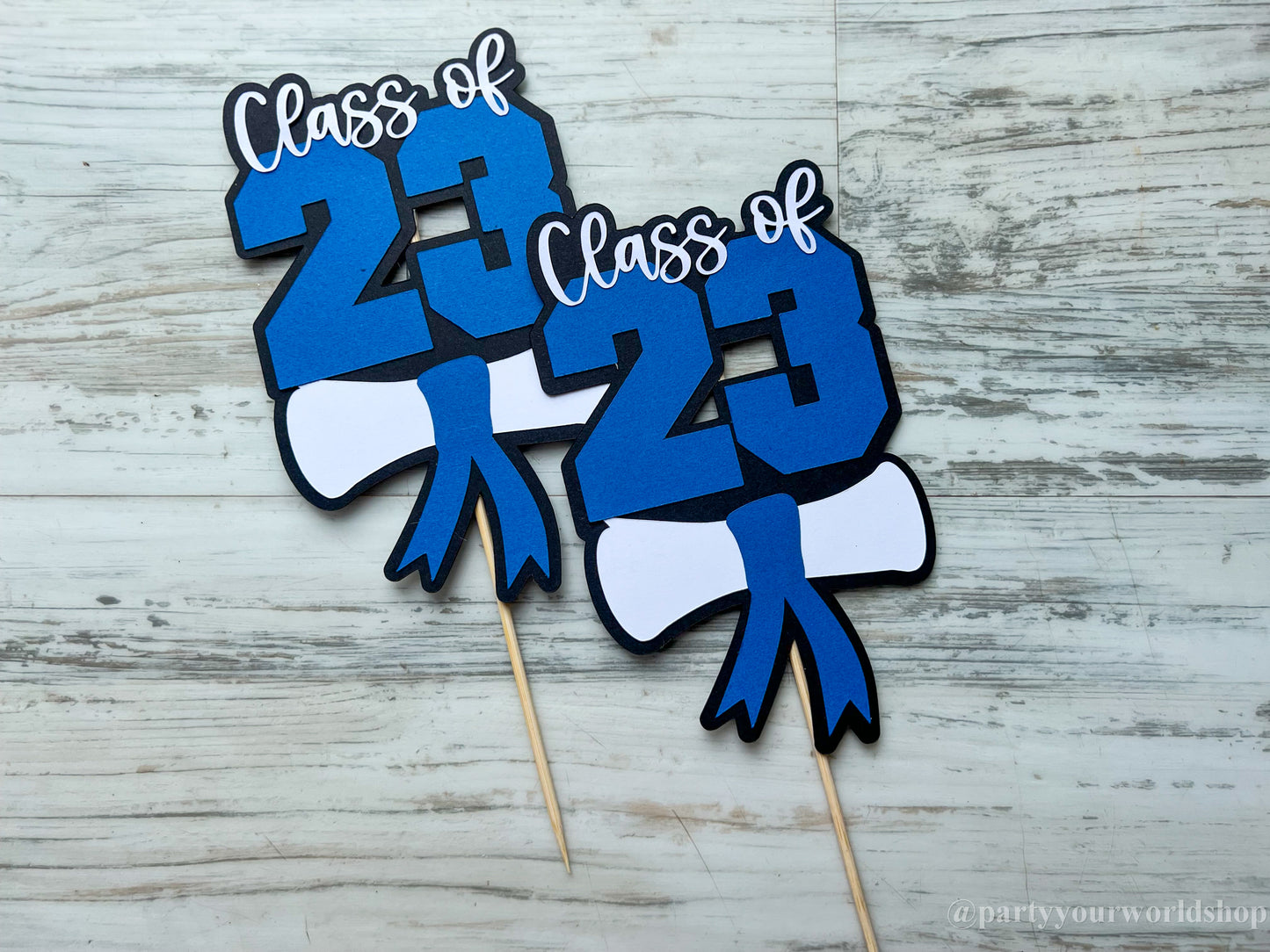 Graduation Centerpiece Sticks | Class of 23 Picks Any School Varsity Colors