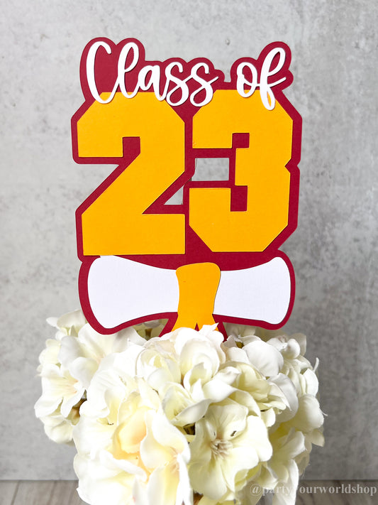 Graduation Centerpiece Sticks | Class of 23 Picks Any School Varsity Colors