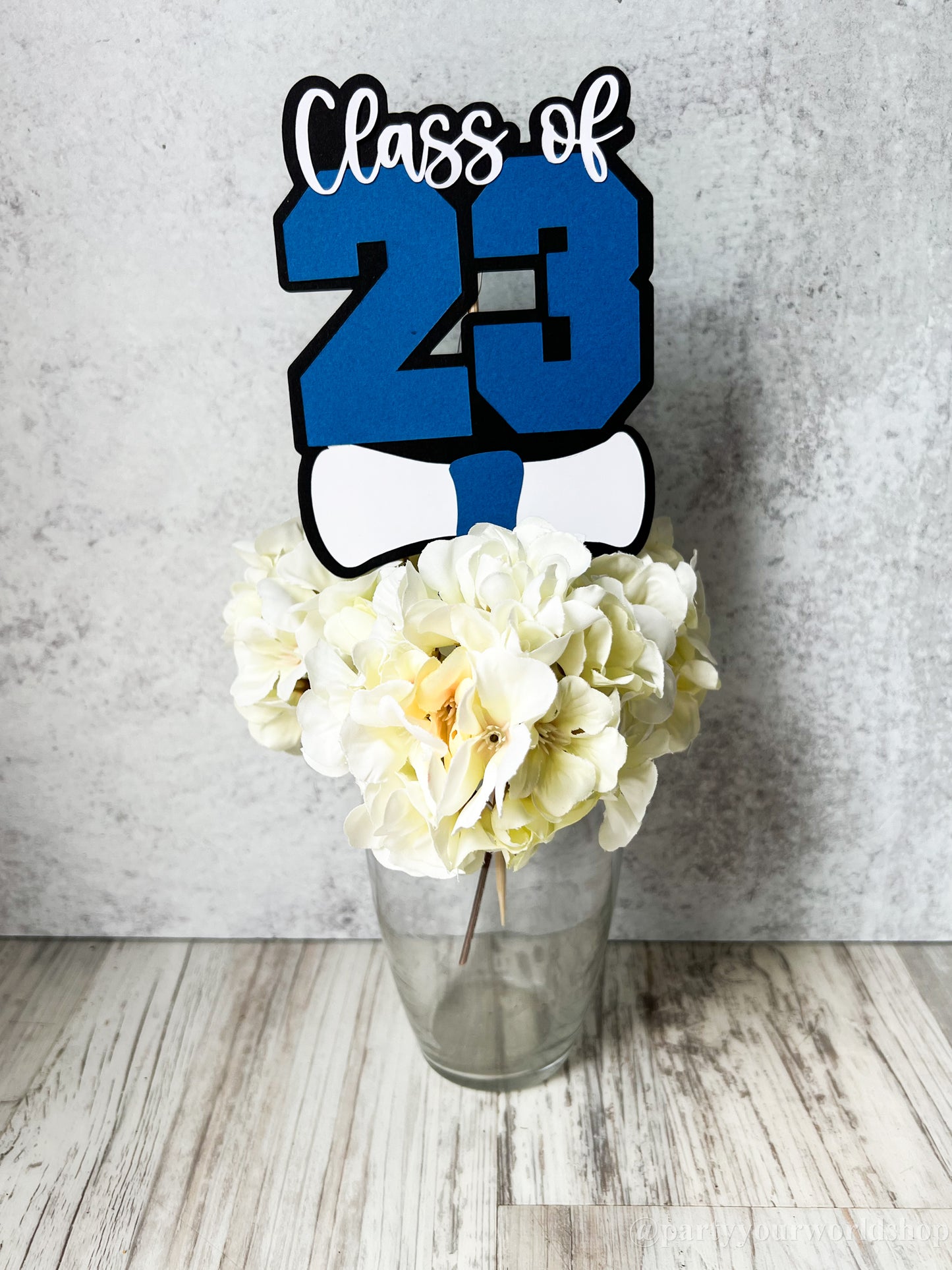 Graduation Centerpiece Sticks | Class of 23 Picks Any School Varsity Colors