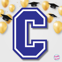 Load image into Gallery viewer, CONGRATS Varsity Graduation Banner -  Blue &amp; White