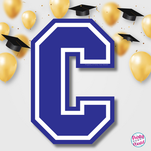 CONGRATS Varsity Graduation Banner -  Blue & White