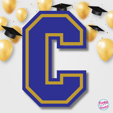 Load image into Gallery viewer, CONGRATS Varsity Graduation Banner -  Blue &amp; Gold