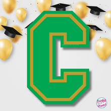 Load image into Gallery viewer, CONGRATS Varsity Graduation Banner - Green &amp; Gold