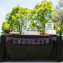 Load image into Gallery viewer, CONGRATS Varsity Graduation Banner -  Navy &amp; Gold